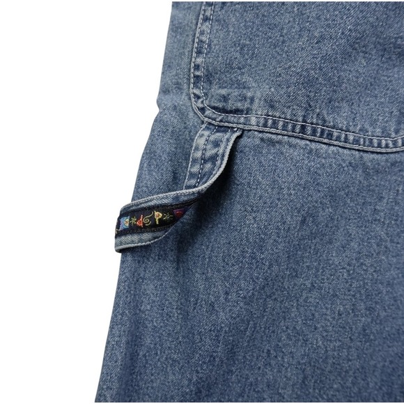 Vintage Pooh and Friends Denim Overalls Women's XL Wide Leg Baggy w/Flaws Retro - Picture 12 of 16